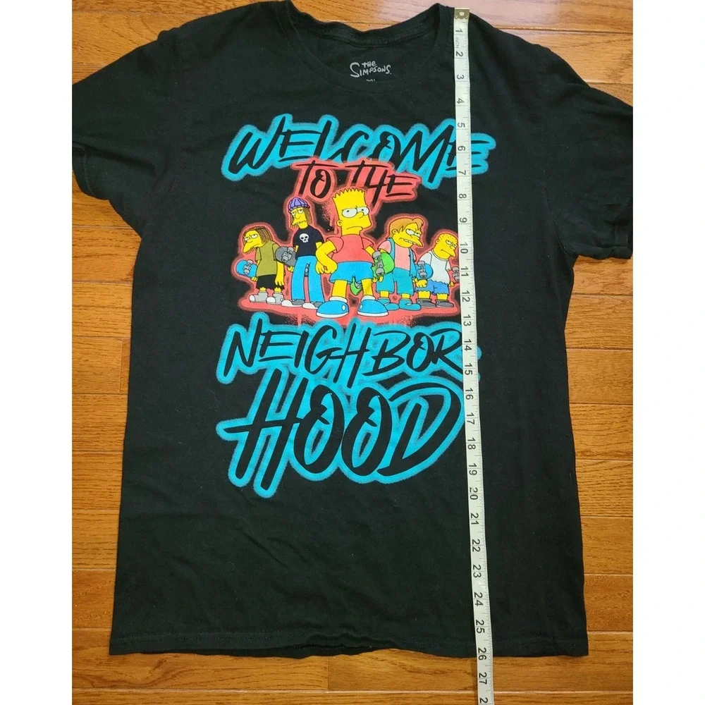 The Simpsons Welcome To The Neighborhood  Black‎ Graphic Tshirt Jr Youth Med